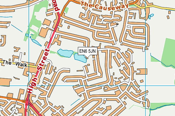 EN6 5JN map - OS VectorMap District (Ordnance Survey) EN6 5JN map - OS VectorMap District (Ordnance Survey)