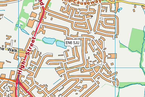 EN6 5JU map - OS VectorMap District (Ordnance Survey) EN6 5JU map - OS VectorMap District (Ordnance Survey)
