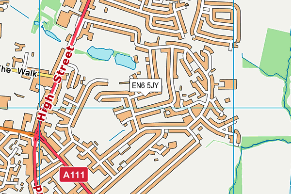 EN6 5JY map - OS VectorMap District (Ordnance Survey) EN6 5JY map - OS VectorMap District (Ordnance Survey)