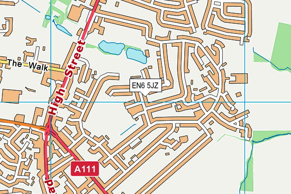 EN6 5JZ map - OS VectorMap District (Ordnance Survey) EN6 5JZ map - OS VectorMap District (Ordnance Survey)