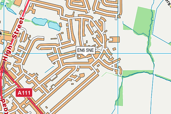 EN6 5NE map - OS VectorMap District (Ordnance Survey) EN6 5NE map - OS VectorMap District (Ordnance Survey)