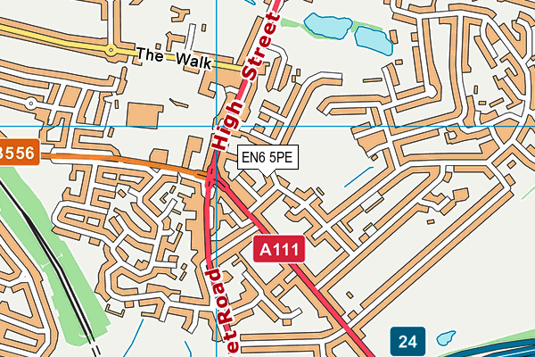 EN6 5PE map - OS VectorMap District (Ordnance Survey) EN6 5PE map - OS VectorMap District (Ordnance Survey)