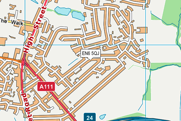 EN6 5QJ map - OS VectorMap District (Ordnance Survey) EN6 5QJ map - OS VectorMap District (Ordnance Survey)