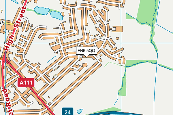 EN6 5QQ map - OS VectorMap District (Ordnance Survey) EN6 5QQ map - OS VectorMap District (Ordnance Survey)