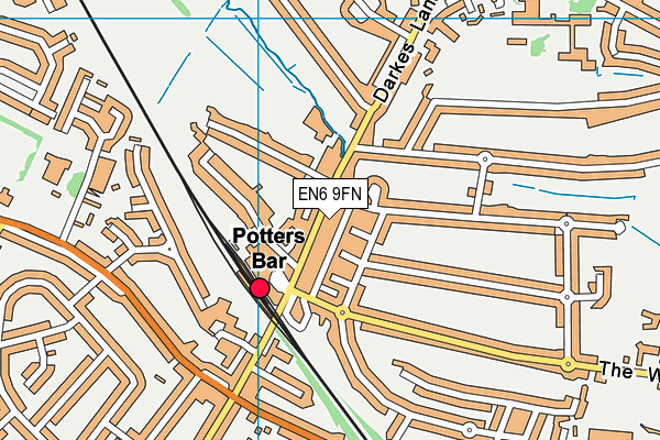 EN6 9FN map - OS VectorMap District (Ordnance Survey)