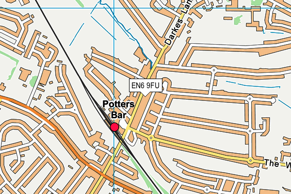 EN6 9FU map - OS VectorMap District (Ordnance Survey)