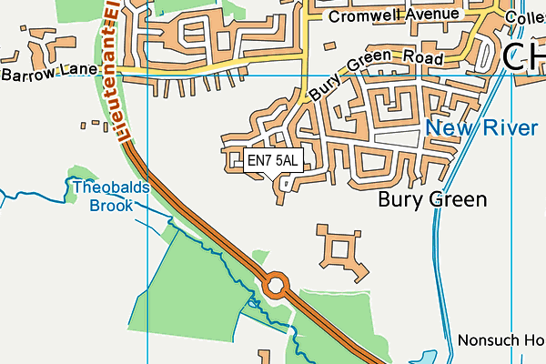 EN7 5AL map - OS VectorMap District (Ordnance Survey) EN7 5AL map - OS VectorMap District (Ordnance Survey)