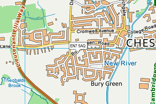 EN7 5AQ map - OS VectorMap District (Ordnance Survey) EN7 5AQ map - OS VectorMap District (Ordnance Survey)
