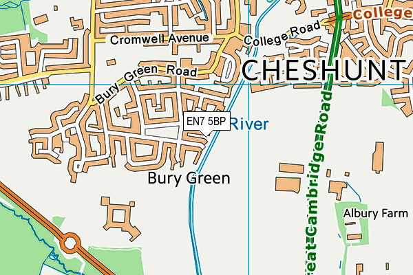 EN7 5BP map - OS VectorMap District (Ordnance Survey) EN7 5BP map - OS VectorMap District (Ordnance Survey)