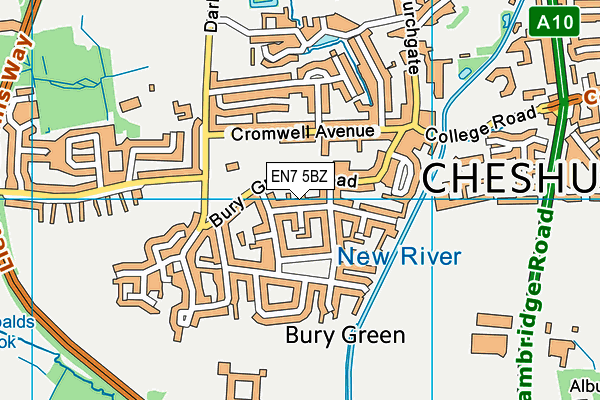EN7 5BZ map - OS VectorMap District (Ordnance Survey) EN7 5BZ map - OS VectorMap District (Ordnance Survey)
