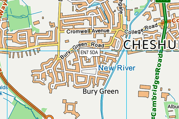 EN7 5DA map - OS VectorMap District (Ordnance Survey) EN7 5DA map - OS VectorMap District (Ordnance Survey)