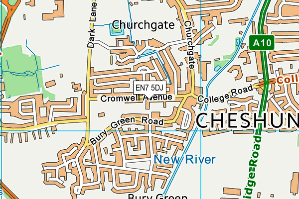 EN7 5DJ map - OS VectorMap District (Ordnance Survey) EN7 5DJ map - OS VectorMap District (Ordnance Survey)