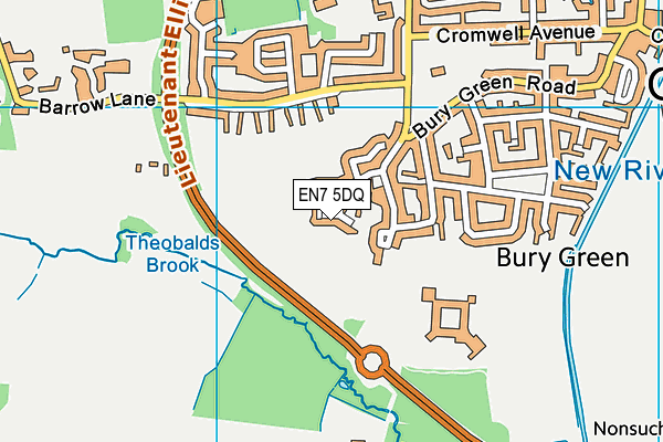 EN7 5DQ map - OS VectorMap District (Ordnance Survey) EN7 5DQ map - OS VectorMap District (Ordnance Survey)