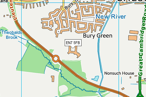 EN7 5FB map - OS VectorMap District (Ordnance Survey) EN7 5FB map - OS VectorMap District (Ordnance Survey)