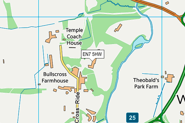 EN7 5HW map - OS VectorMap District (Ordnance Survey) EN7 5HW map - OS VectorMap District (Ordnance Survey)