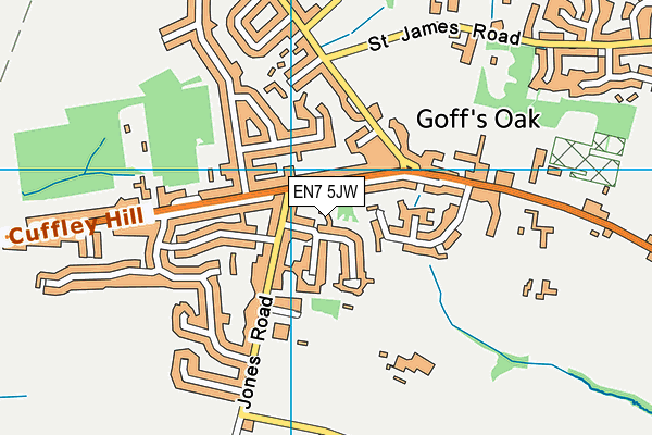 EN7 5JW map - OS VectorMap District (Ordnance Survey) EN7 5JW map - OS VectorMap District (Ordnance Survey)