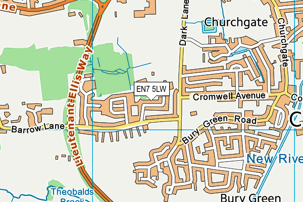 EN7 5LW map - OS VectorMap District (Ordnance Survey) EN7 5LW map - OS VectorMap District (Ordnance Survey)