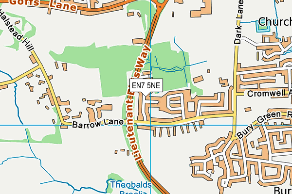 EN7 5NE map - OS VectorMap District (Ordnance Survey) EN7 5NE map - OS VectorMap District (Ordnance Survey)