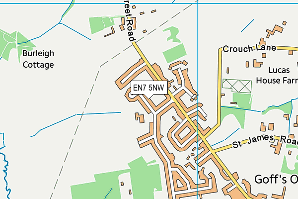 EN7 5NW map - OS VectorMap District (Ordnance Survey) EN7 5NW map - OS VectorMap District (Ordnance Survey)