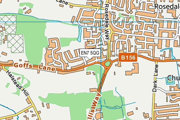 EN7 5QG map - OS VectorMap District (Ordnance Survey) EN7 5QG map - OS VectorMap District (Ordnance Survey)