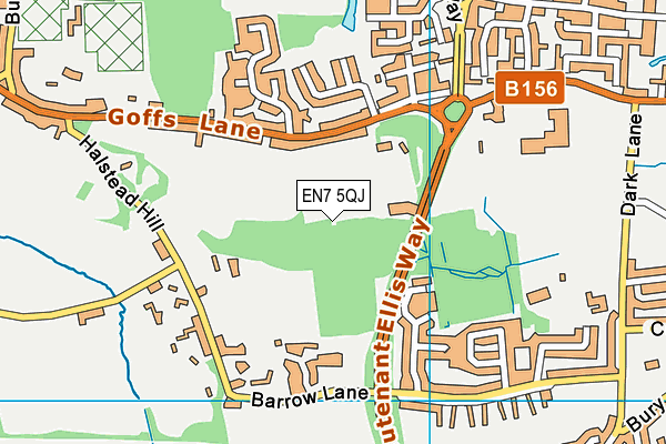 EN7 5QJ map - OS VectorMap District (Ordnance Survey) EN7 5QJ map - OS VectorMap District (Ordnance Survey)