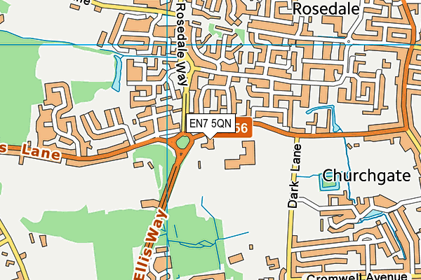 EN7 5QN map - OS VectorMap District (Ordnance Survey) EN7 5QN map - OS VectorMap District (Ordnance Survey)
