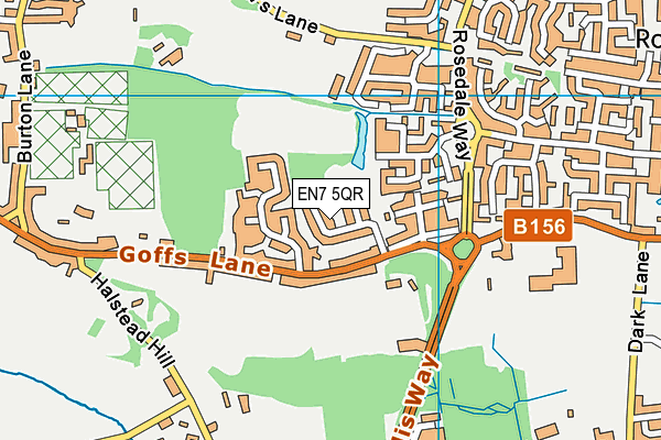 EN7 5QR map - OS VectorMap District (Ordnance Survey) EN7 5QR map - OS VectorMap District (Ordnance Survey)