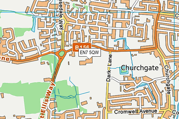 EN7 5QW map - OS VectorMap District (Ordnance Survey) EN7 5QW map - OS VectorMap District (Ordnance Survey)