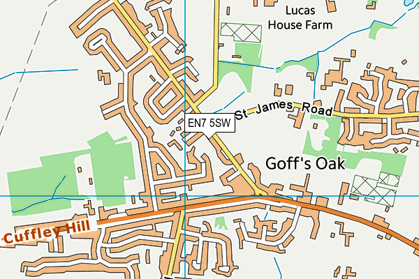 EN7 5SW map - OS VectorMap District (Ordnance Survey) EN7 5SW map - OS VectorMap District (Ordnance Survey)