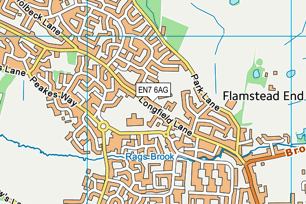 EN7 6AG map - OS VectorMap District (Ordnance Survey) EN7 6AG map - OS VectorMap District (Ordnance Survey)