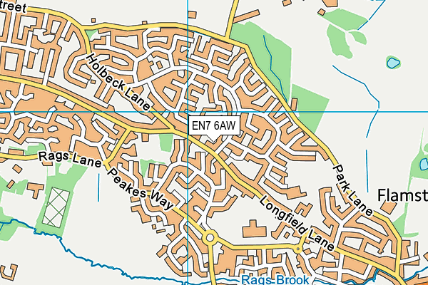 EN7 6AW map - OS VectorMap District (Ordnance Survey) EN7 6AW map - OS VectorMap District (Ordnance Survey)