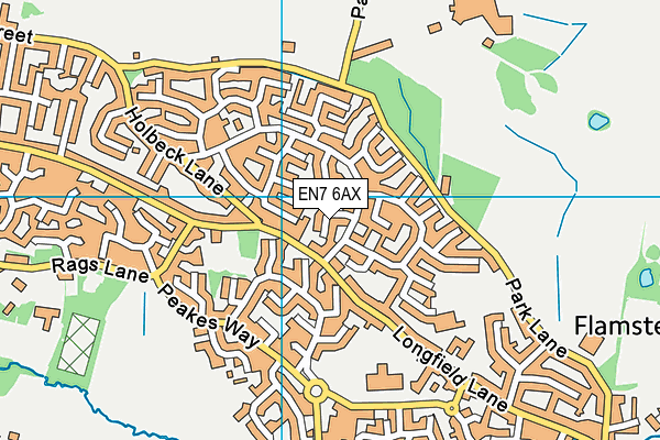 EN7 6AX map - OS VectorMap District (Ordnance Survey) EN7 6AX map - OS VectorMap District (Ordnance Survey)