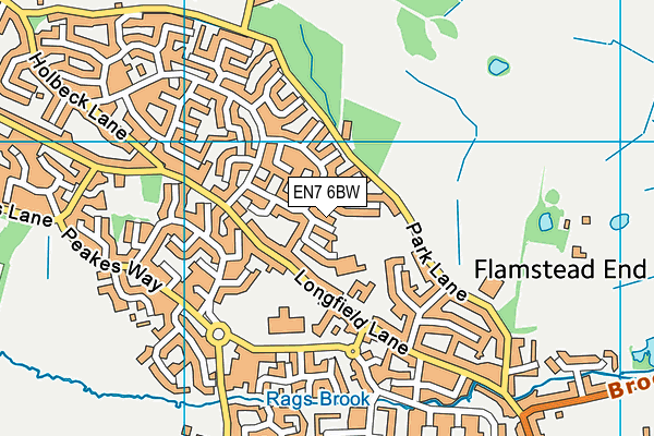EN7 6BW map - OS VectorMap District (Ordnance Survey) EN7 6BW map - OS VectorMap District (Ordnance Survey)