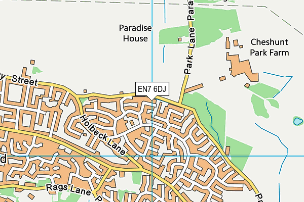 EN7 6DJ map - OS VectorMap District (Ordnance Survey) EN7 6DJ map - OS VectorMap District (Ordnance Survey)