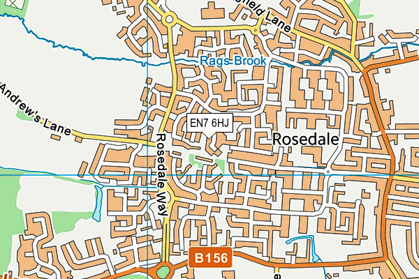 EN7 6HJ map - OS VectorMap District (Ordnance Survey) EN7 6HJ map - OS VectorMap District (Ordnance Survey)