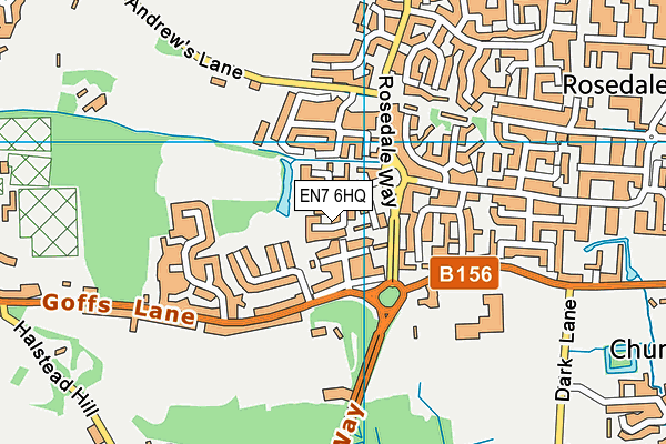 EN7 6HQ map - OS VectorMap District (Ordnance Survey) EN7 6HQ map - OS VectorMap District (Ordnance Survey)