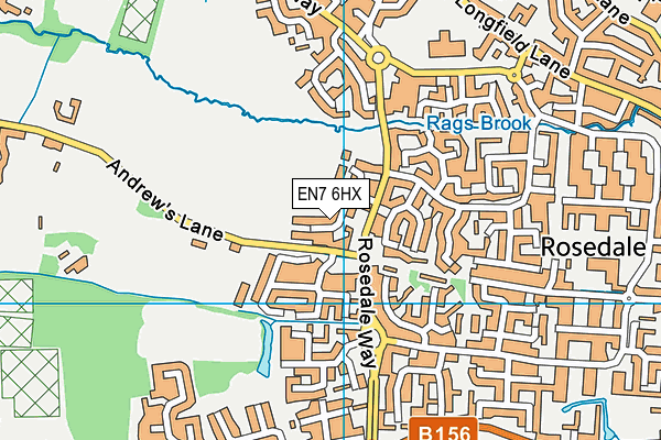 EN7 6HX map - OS VectorMap District (Ordnance Survey) EN7 6HX map - OS VectorMap District (Ordnance Survey)
