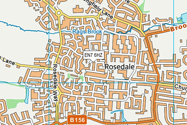 EN7 6HZ map - OS VectorMap District (Ordnance Survey)