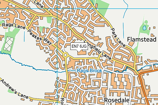 EN7 6JG map - OS VectorMap District (Ordnance Survey) EN7 6JG map - OS VectorMap District (Ordnance Survey)