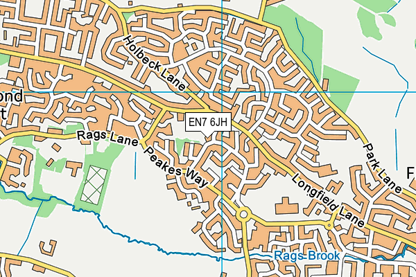 EN7 6JH map - OS VectorMap District (Ordnance Survey) EN7 6JH map - OS VectorMap District (Ordnance Survey)