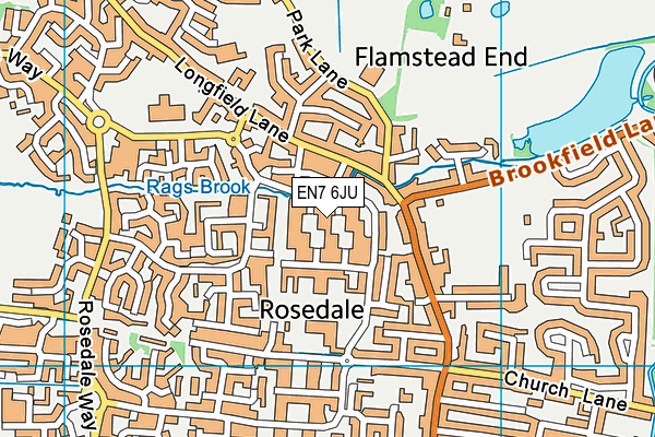 EN7 6JU map - OS VectorMap District (Ordnance Survey) EN7 6JU map - OS VectorMap District (Ordnance Survey)
