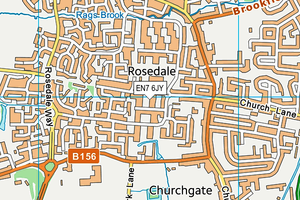 EN7 6JY map - OS VectorMap District (Ordnance Survey) EN7 6JY map - OS VectorMap District (Ordnance Survey)