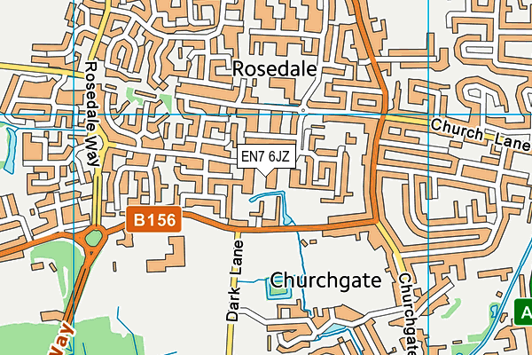 EN7 6JZ map - OS VectorMap District (Ordnance Survey) EN7 6JZ map - OS VectorMap District (Ordnance Survey)