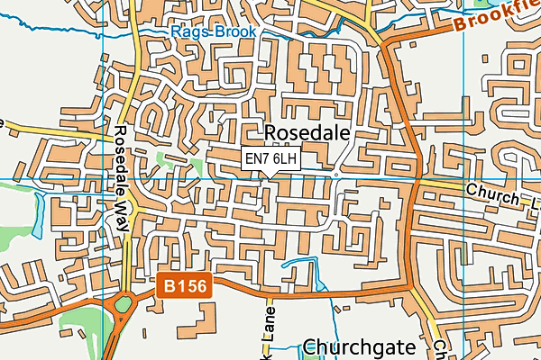 EN7 6LH map - OS VectorMap District (Ordnance Survey) EN7 6LH map - OS VectorMap District (Ordnance Survey)