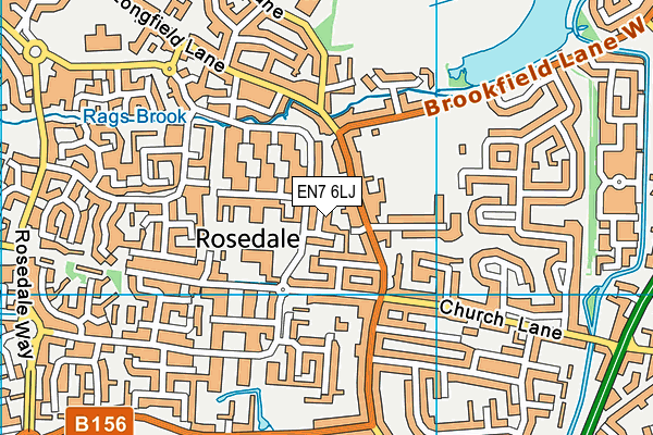 EN7 6LJ map - OS VectorMap District (Ordnance Survey) EN7 6LJ map - OS VectorMap District (Ordnance Survey)