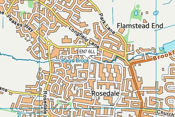 EN7 6LL map - OS VectorMap District (Ordnance Survey) EN7 6LL map - OS VectorMap District (Ordnance Survey)