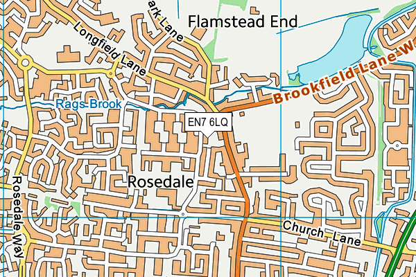 EN7 6LQ map - OS VectorMap District (Ordnance Survey) EN7 6LQ map - OS VectorMap District (Ordnance Survey)