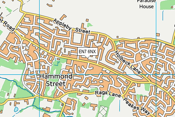 EN7 6NX map - OS VectorMap District (Ordnance Survey) EN7 6NX map - OS VectorMap District (Ordnance Survey)