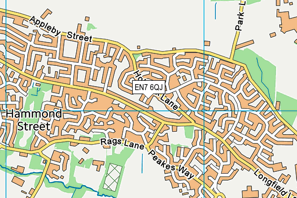 EN7 6QJ map - OS VectorMap District (Ordnance Survey) EN7 6QJ map - OS VectorMap District (Ordnance Survey)
