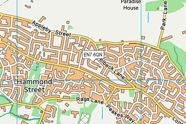 EN7 6QN map - OS VectorMap District (Ordnance Survey) EN7 6QN map - OS VectorMap District (Ordnance Survey)